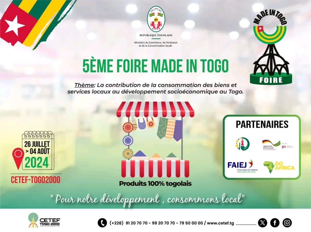 5ième édition de la Foire Made In Togo du (26 juillet au 4 août 2024): Un rendez-vous à ne pas manquer !